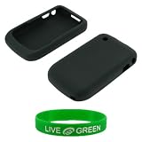 Black Silicone Skin Case for RIM BlackBerry Curve 8520 Phone, T-Mobile
