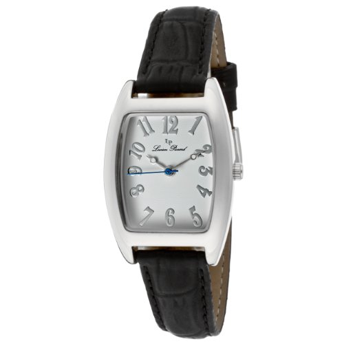 Lucien Piccard Women's 26321CRC-BK Lamore White Textured Dial Black Leather Watch