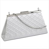 Satin Handbag with Crystal Beads Color: White Satin Satin Handbag with Crystal Beads Color: White Satin