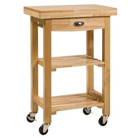 'SULGRAVE' COMPACT SOLID RUBBERWOOD KITCHEN OR B.B.Q. TROLLEY