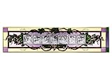 IMAGE OF Grapes Welcome Horizontal Art Glass Panel Wall Hanging Suncatcher 10 x 42