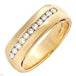 Gentlemens Ring With Genuine Diamonds Well Made in 14K Yellow Gold. Total item weight 11.0g (Size 10.5)