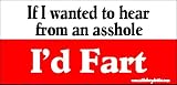 If I Wanted To Hear From An A$$hole Id Fart Bumper Sticker / Decal