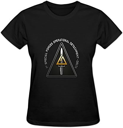 Goonowe Womens DIY Delta Force For Usa Army Logo 100% Cotton Round Neck Tee T-Shirt L Black
