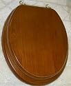 NEW SOLID OAK WOOD TOILET SEAT WITH BRASS HINGES