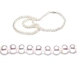 AugustinaJewelry Single Strand 22 Inch 6.0-7.0mm White Semi-Round Freshwater Cultured Pearl Necklace