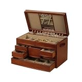 Mele Empress Walnut Finish Jewelry Chest