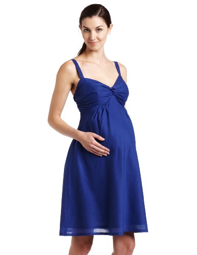 Jules & Jim Women's Maternity Summer Dress with Sash,Azure,Medium