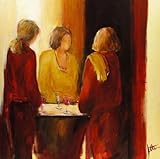 Meeting place II FINEST BRAND CANVAS Print With Added Heavy BRUSHSTROKES Jettie Rosenboom 20x20