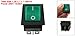 Green Light 4 Pin DPST ON/OFF Snap in Rocker Switch 15A 30A 250V AC