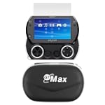 GTMax Black Zipper Pouch Cover Case + Clear LCD Screen Protector for Sony PSP Go