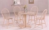 5 Piece White Wash Table Set By Coaster Furniture