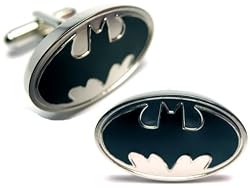 Dark Knight Batman Movie Silver Black Cufflinks