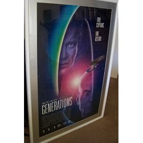 William Shatner (Kirk) & Patrick Stewart (Picard) autographed Star Trek Generations poster framed