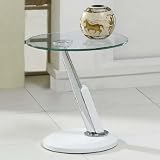 Fu-Nicha - Meuble Select - Table d'appoint Twist - Verre et Chrome - Blanc