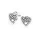 BFF Irish Celtic Friendship Love Infinity Knot Tiny Heart Stud Earrings For Women Teen Oxidized .925 Sterling Silver