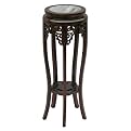 Marble Inlay End Table - White
