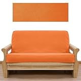 Ultra Suede Pumpkin Orange Futon Cover Size: Twin