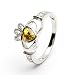 NOVEMBER Birthstone Silver Claddagh Ring LS-SL90-11. Made in Ireland.