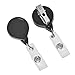 No Twist Retractable Badge Holder ID Card Holder Reel with Swivel-Back Alligator Clip Black Pack of 5