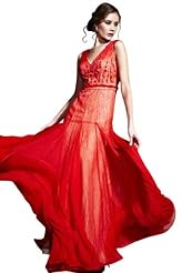 V-neck Satin Backless Beaded Cocktail Mermaid Homecoming Dress/Pageant Dress/Prom Dress/Party Dress/Wedding Dress 