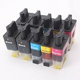 10 XL Patronen, kompatibel zu Brother  (4x schwarz & je 2x cyan magenta yellow)