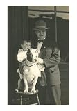 Man and Boy with Pit Bull Terrier Photography Art Poster Print, 13x18