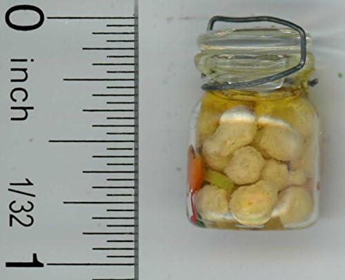 Dollhouse Miniature Pickled Vegetables in Glass Canning Jar by Small Wonders