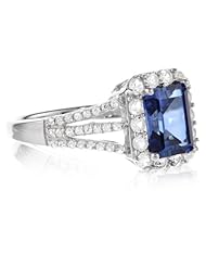 Sterling Silver Octagon Created White Sapphire Ring, Size 7
