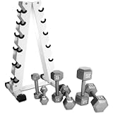 Cap Barbell 210 Lb Hex Dumbbell Set With A Frame Dumbbell Rack