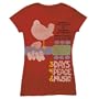 Woodstock red t-shirt '69 Poster juniors tee (Medium) [Apparel]