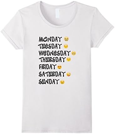 Women's Emoji T-Shirt Love Your Emoticon Shirt 7 Days A Week! XL White