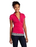 Southpole Juniors Solid 2-Fer Polo with Zebra Printed Accent