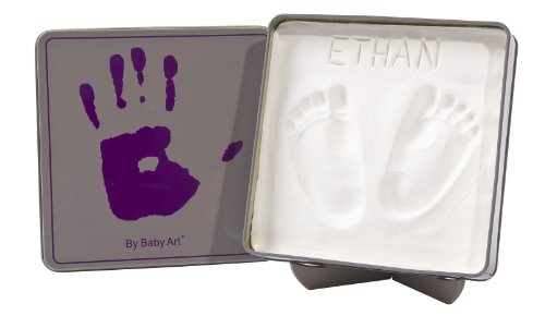Baby Art 34120056 - Magic Box für Hand- oder Fußabdruck in der Metall-Geschenkebox, taupe