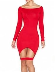 Long Sleeves Off the Shoulder Bodycon Dress/Party Dress/Midi Dress 