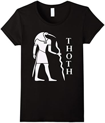 Women's Thoth Egyptian God of Knowledge Magic Writing Egyptian Shirt Medium Black