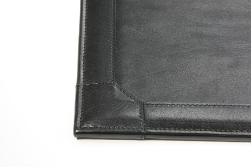 Lucrin - Black leather Desk pad with border 24015 x 16141 inches