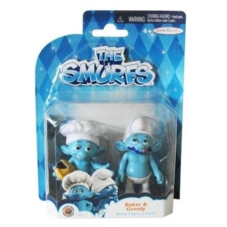 The Smurfs, Movie Figure 2 Pack, Baker & Greedy, 2.5 Inches by Jakks Pacific