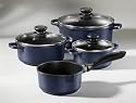 Karcher 121831 Kochtopf Set Induktion hochwertiges 7-teiliges  Aluguss Kochtopf Set - Teflon Classic beschichtet, blau