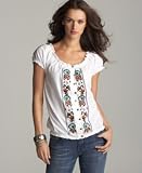 Style&co. Embroidered Short-Sleeved Peasant Top with Buttons