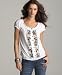 image and picture of Style&co. Embroidered Short-Sleeved Peasant Top with Buttons