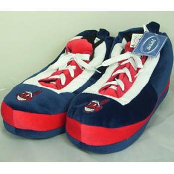 Cleveland Indians MLB Wrapped Logo Plush Sneaker Slippers - XL