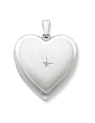 Sterling Silver 24mm D/C Heart Locket. Carat Wt- 0.015ct. Metal Wt- 5.09g