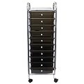 Rolling 10-Drawer Craft Organizer Cart - Smoke