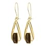 10k Yellow Gold Bridge Cut Smoky Quartz Earrings