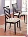 Set of 2 Solid Wood Ladder Back Dining Chairs