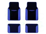 A Set of 4 Universal Fit Plush Carpet with Vinyl Trim Floor Mats For Cars / Trucks – Tribal Blue