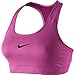 Nike Women's Victory Compression Sports Bra, Dri-FIT Sports Bra for Women with Racerback Design, Vivid Pink/Black, Large