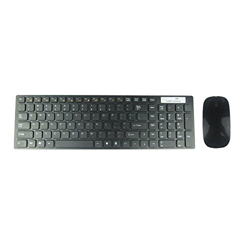 PDXSun Wireless Keyboard and Mouse Combo-High performance Wireless NARO Receiver Ultra-slim Keyboard/ Mouse Combo-Black