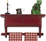 Shelf Towel Holder with Drawer Primitive Country Rustic
